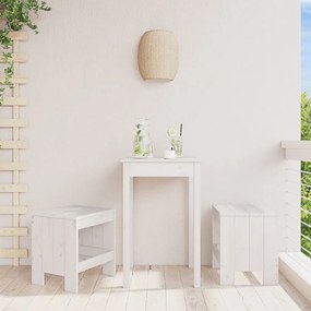 vidaXL Taburete de grădină, 2 buc., alb, 40x36x45 cm, lemn masiv pin