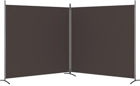 Paravan de camera cu 2 panouri, maro, 348x180 cm, textil Maro, 348 x 180 cm, 1