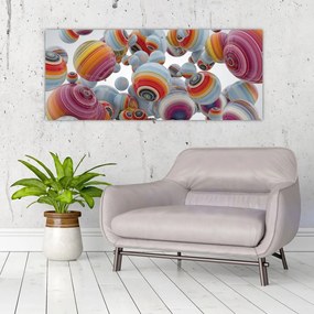 Tablou cu bile pictate (120x50 cm)