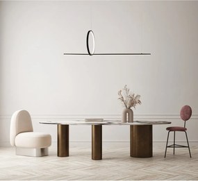 Lustra moderna neagra LED PELLE 3-STEP DIMM