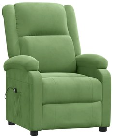 Fotoliu rabatabil electric, verde deschis, catifea