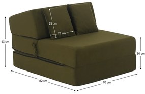 Scaun pliant/saltea PELOS, verde