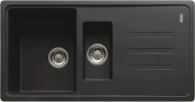 Chiuveta bucatarie compozit Franke Malta 1 cuva 1/2 cu picurator 97x50 cm finisaj negru mat