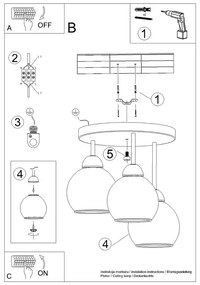 Plafonieră neagră ø 15 cm Grande – Sollux