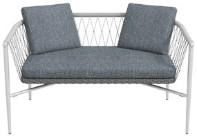 Outsunny Mobilier de grădină, 4 piese, Funcție de leagăn, Perne pentru șezut, Rattan PE, Cadru metalic, Gri | Aosom Romania