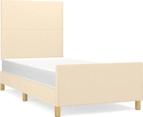 vidaXL Cadru de pat fără saltea cremă 90x190 cm țesătură