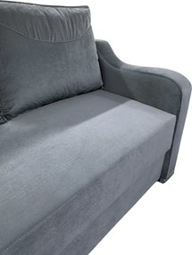 Canapea GIULIA extensibila, 3 locuri, cu lada de depozitare, catifea gri , 220x100x80 Gri
