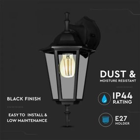 Lampă de perete de exterior 1xE27/40W/230V IP44 negru