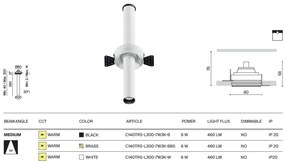 Spot LED incastrabil rotativ retractabil Focus T negru