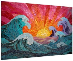 Tablou - Mozaic de valuri (90x60 cm)