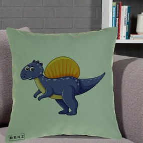Perna Decorativa Spinozaur Kawaii, 40x40 cm, Verde, Husa Detasabila, Perna Inclusa, BEKZ®