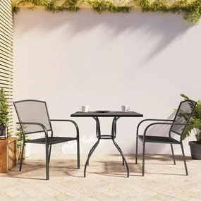 3187965 vidaXL Set de masă grădină, 3 piese, antracit, oțel