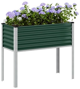 vidaXL Jardinieră de grădină, verde, 100x45x90 cm, oțel