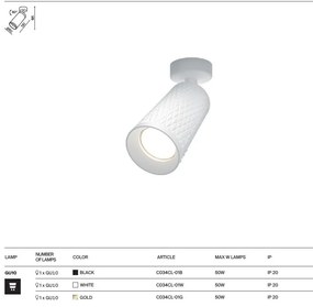 Aplica de perete / tavan design tehnic Focus alb