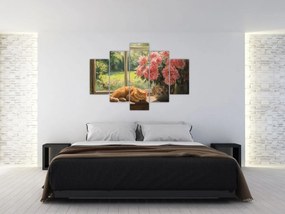 Tablou - Pisică la fereastră (150x105 cm)