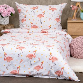 Lenjerie de pat din bumbac pentru copii4Home Flamingo, 140 x 200 cm, 70 x 90 cm