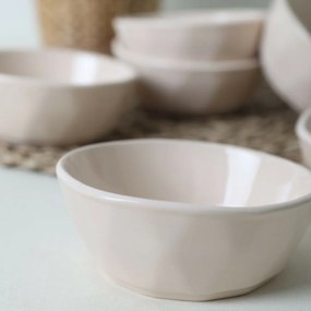 Set de 6 boluri din gresie ceramică Facetta 12 cm, bej