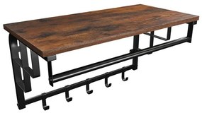 Cuier de perete HENRY, 66x30x27cm, negru/maro Vasagle