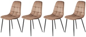 Set 4 scaune K417 velvet bej