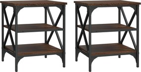 vidaXL Mese laterale, 2 buc. stejar maro 40x42x50 cm lemn prelucrat