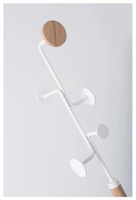 Cuier din lemn masiv de stejar cu detalii albe Gazzda Hook