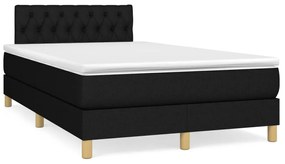 vidaXL Pat box spring cu saltea, negru, 120x190 cm, catifea