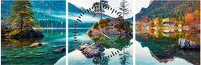 Tablou - Lacul Hintersee, Alpii Bavarezi, Austria (cu ceas) (90x30 cm)
