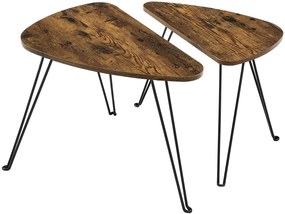 Masute de cafea de design TAYLOR set 2 buc, rustic maro.