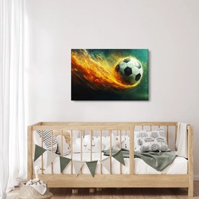 Tablou - Minge de Fotbal în Zbor (90x60 cm)
