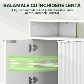 HOMCOM Dulap de Baie Sub Chiuvetă cu Raft Interior Ajustabil Alb | Aosom Romania