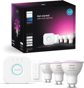 Set de bază Philips Hue WACA 3xGU10/4,2W/230V 2000-6500K + Bridge și întrerupător dimmer
