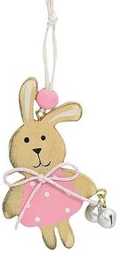 Deco pandantiv Bunny Pink 4x6 cm