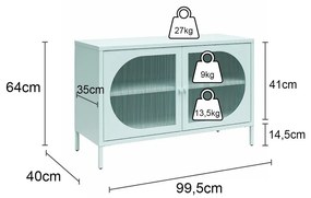 Vitrină crem din metal 100x64x40 cm Luna – Støraa