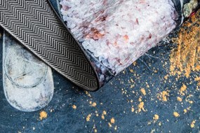 ANDRE 9002 covor lavabil linguri, condimente bucatarie, anti-alunecare - albastre / teracotă