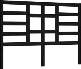 vidaXL Tăblie de pat, negru, 146x4x104 cm, lemn masiv de pin