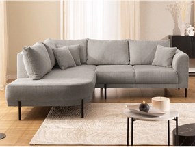 Colțar taupe cu tapițerie din chenille (cu colț pe partea stângă/în formă de ”L”) Mauris – Ropez