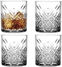 Set 4 pahare Timeless, whisky, sticla, 345 ml