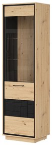 Vitrină Pont REG1W (Stejar artisan + Negru mat). 1063038