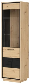 Vitrină Pont REG1W (Stejar artisan + Negru mat). Promo -18%. 1063038