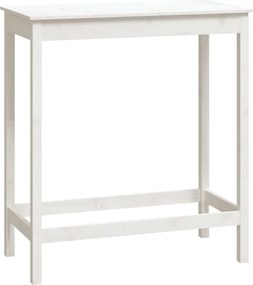vidaXL Masă de bar, alb, 100x50x110 cm, lemn masiv de pin