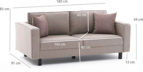 Canapea 2 locuri, Atelier del Sofa, 825BLC2736, Crem