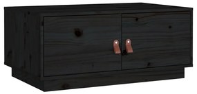818254 vidaXL Măsuță de cafea, negru, 80x50x35 cm, lemn masiv de pin