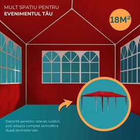 Cort de petrecere NEAPOL, 3x6m, roșu Jurhan