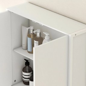 Mobilier HOMCOM pentru Baie Deasupra WC-ului cu Dulap și Raft Deschis, Mobilier Salvaspazio cu Picioare din Metal pentru Baie și Spălătorie, 64x20x180 cm, Alb | Aosom Romania