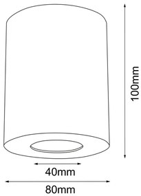 Brosline 1256 - Corp de iluminat tip spot POINT, 1x GU10/10W/230V, IP44, negru