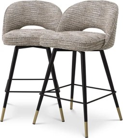 Set de 2 scaune de bar design modern LUX Cliff, H-92,5cm bej mademoiselle 115284 HZ