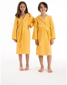 Halat pentru copii galben pentru 7-8 ani din muselină Muslin – Foutastic