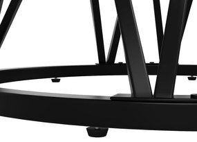 Masă rotundă pentru 4 persoane, Alb+Negru | Aosom Romania