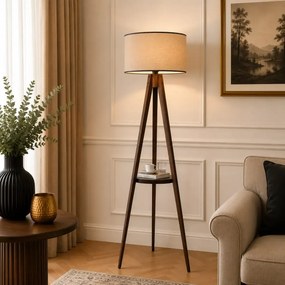 Lampadar cu masuta metal-,nuc-bej, Homs, 153 cm,40018