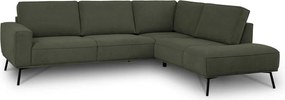 Colțar verde închis cu tapițerie din chenille (cu colț pe partea dreaptă/în formă de ”L”) Amsterdam – Scandic